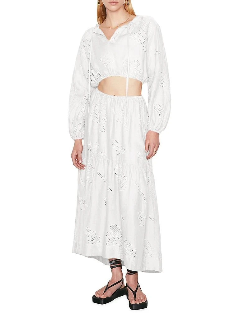 商品FRAME|Eyelet Linen Maxi Skirt,价格¥2885,第2张图片详细描述