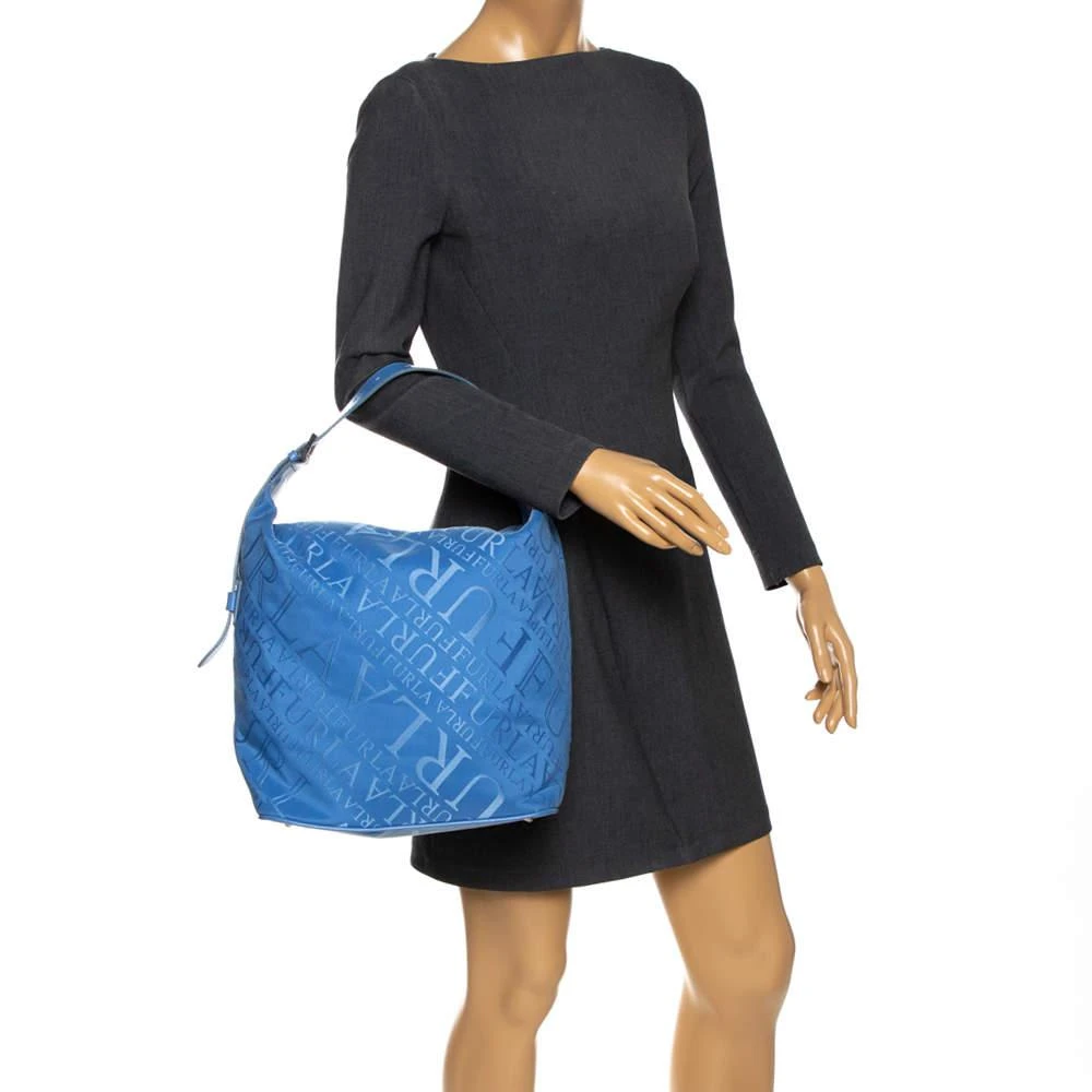 商品[二手商品] Furla|Furla Blue Nylon and Leather Hobo ,价格¥797,第2张图片详细描述