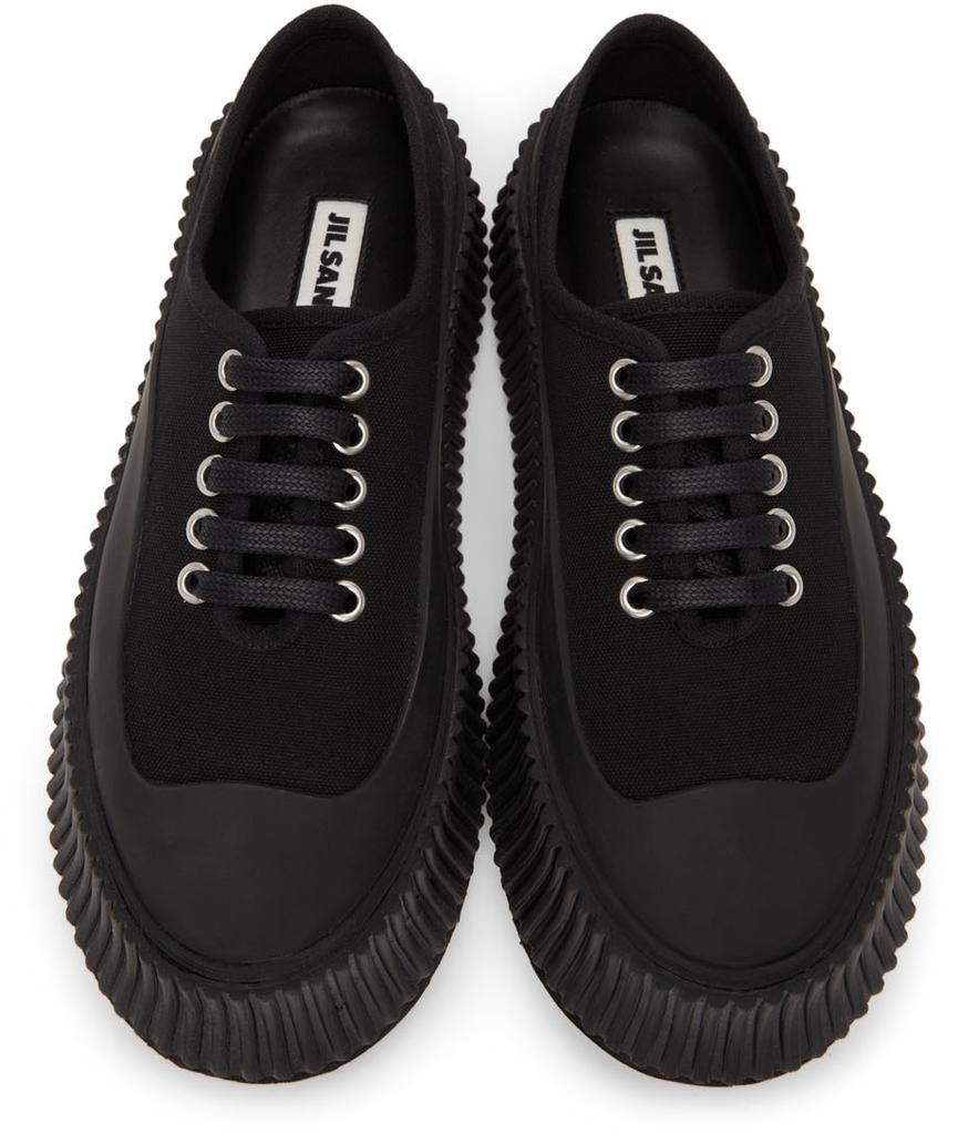 商品Jil Sander|Black Canvas Platform Sneakers,价格¥4827,第7张图片详细描述