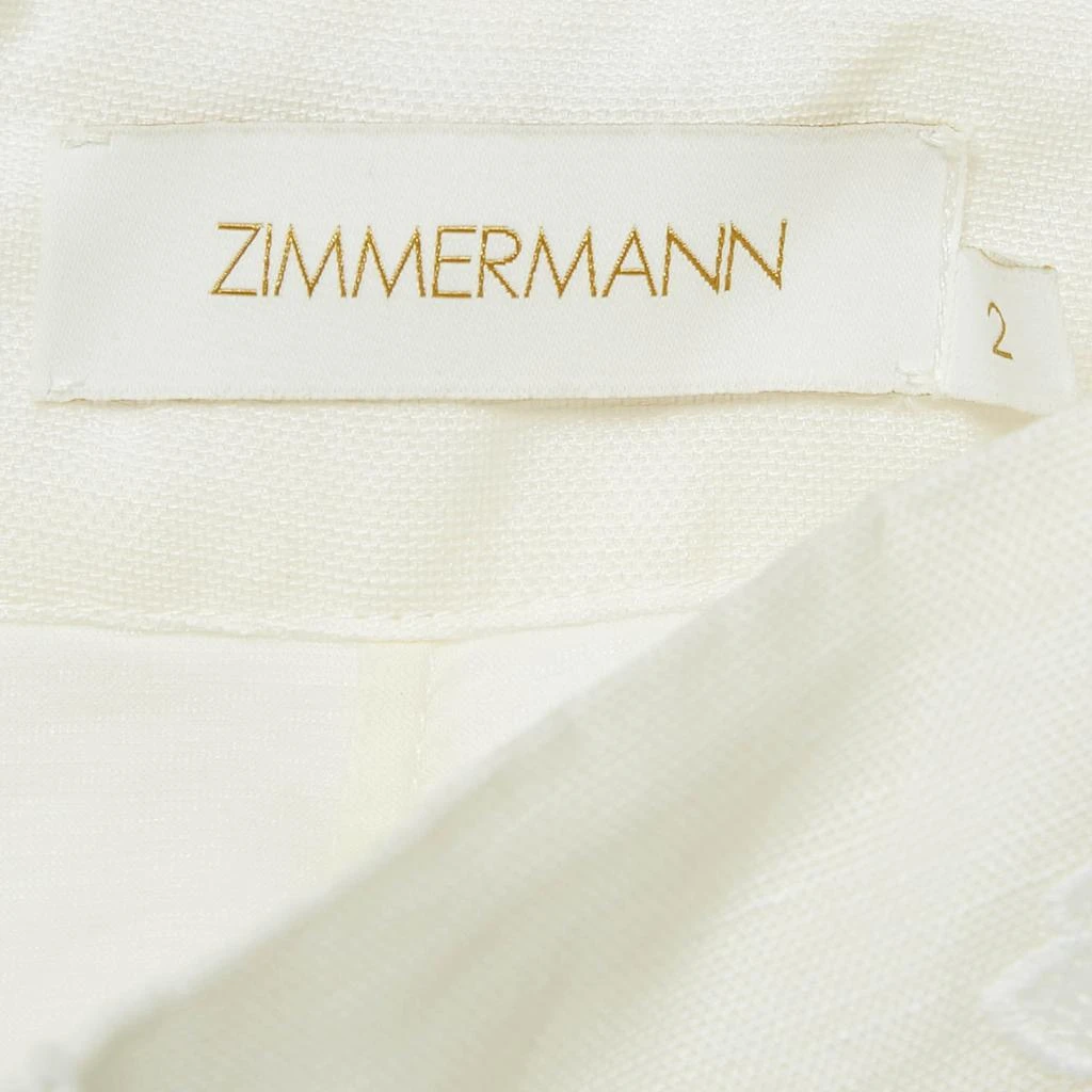 商品[二手商品] Zimmermann|Zimmermann White Applique Detail Lenin Flared Skirt M,价格¥3320,第5张图片详细描述