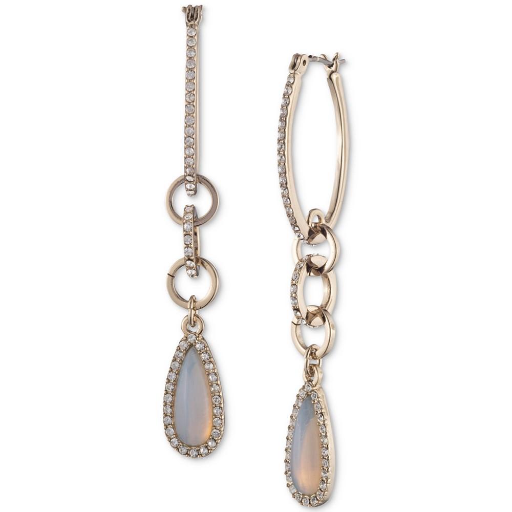 Gold-Tone Opal Crystal Drop Earrings商品第1张图片规格展示
