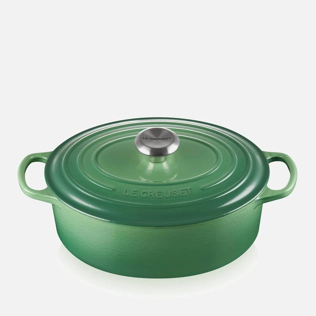 商品Le Creuset|Le Creuset Signature Cast Iron Oval Casserole - 27cm - Bamboo Green,价格¥2184,第2张图片详细描述