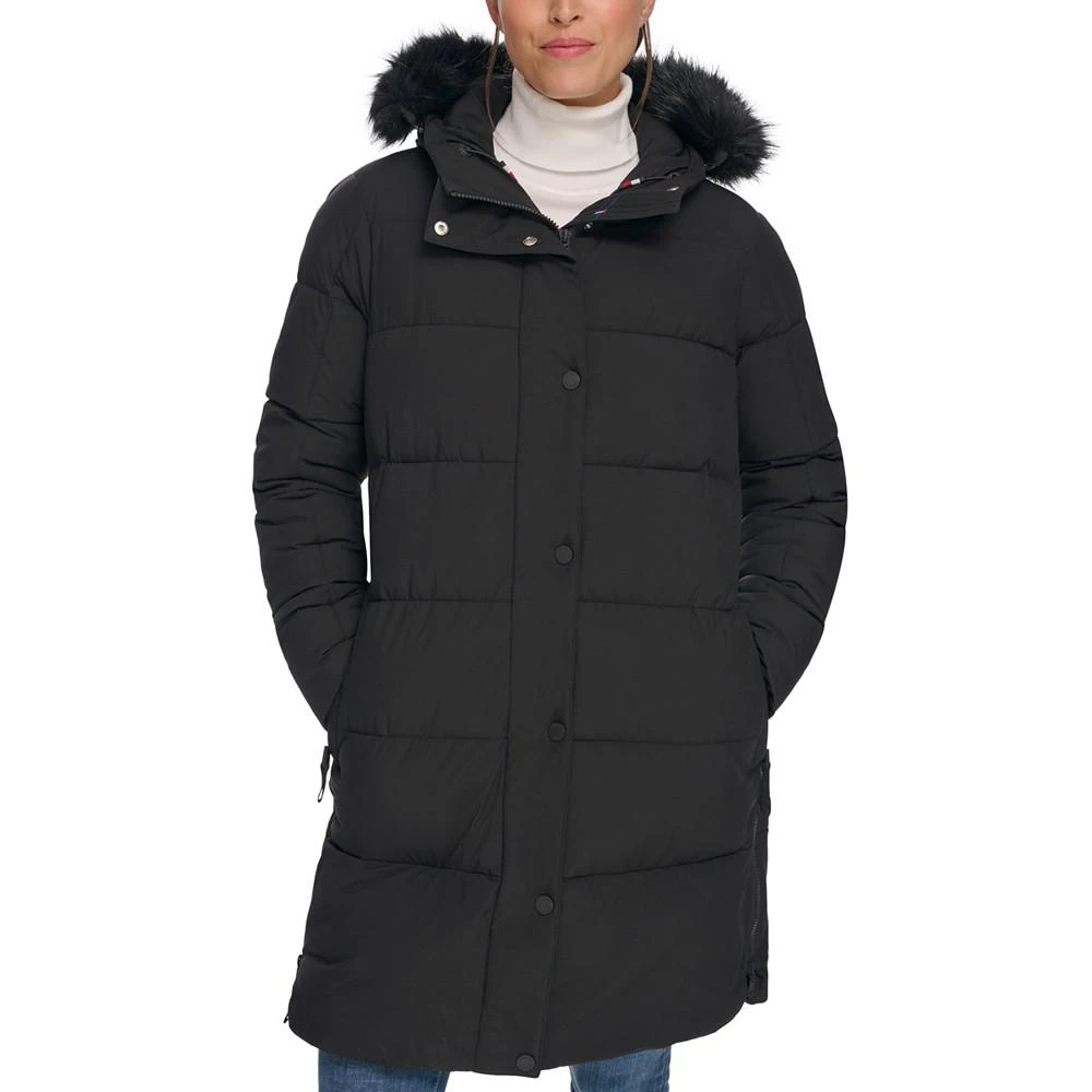 商品Tommy Hilfiger|Women's Faux-Fur-Trim Hooded Puffer Coat, Created for Macy's,价格¥1123,第1张图片