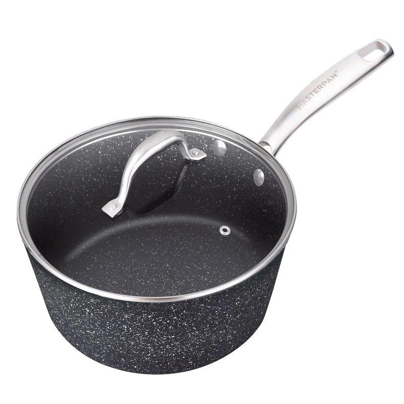 商品Masterpan|Nonstick Granite Look Sauce Pan With Glass Lid, 2 Qt. 7" Granite,价格¥482,第1张图片