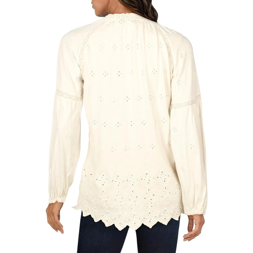 商品Ralph Lauren|Lauren Ralph Lauren Womens Eyelet V Neck Blouse,价格¥214,第2张图片详细描述