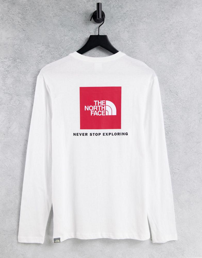 The North Face Red Box long sleeve t-shirt in white商品第1张图片规格展示