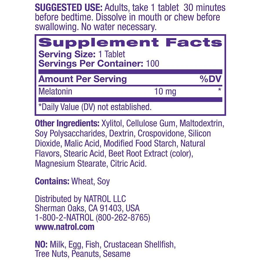 商品Natrol|Melatonin 10 mg Maximum Strength Fast Dissolve Tablets Citrus,价格¥142,第4张图片详细描述