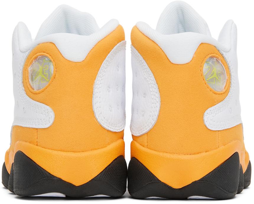 Kids White & Orange Jordan 13 Retro Little Kids Sneakers商品第2张图片规格展示