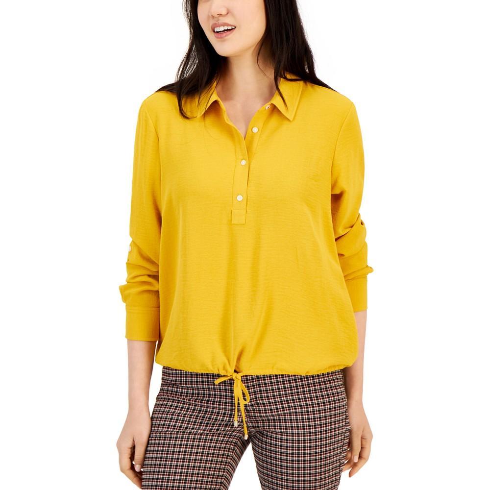商品Tommy Hilfiger|Women's Point Collar Roll-Tab-Sleeve Top,价格¥205,第1张图片