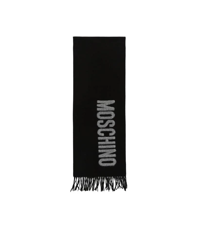 商品Moschino|Logo Fringe Wool Scarf,价格¥677,第1张图片