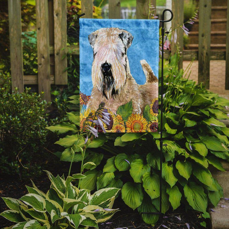 商品Caroline's Treasures|Wheaten Terrier Soft Coated In Summer Flowers Garden Flag 2-Sided 2-Ply,价格¥137,第2张图片详细描述