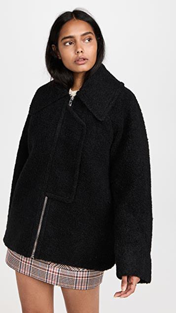 商品Ganni|珠地布羊毛夹克,价格¥3639,第1张图片