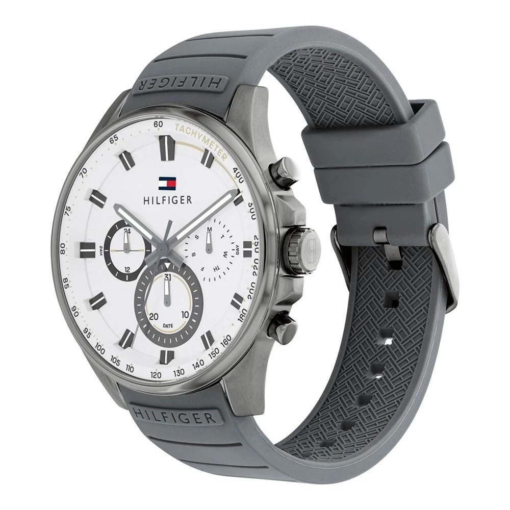 商品Tommy Hilfiger|Men's Gray Silicone Strap Watch 44mm,价格¥1117,第2张图片详细描述