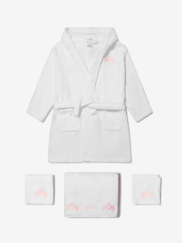 商品Cotton and Company|Cotton and Company Baby Girls Organic Cotton Crown Muslin Bathrobe And Towel Set,价格¥772,第1张图片