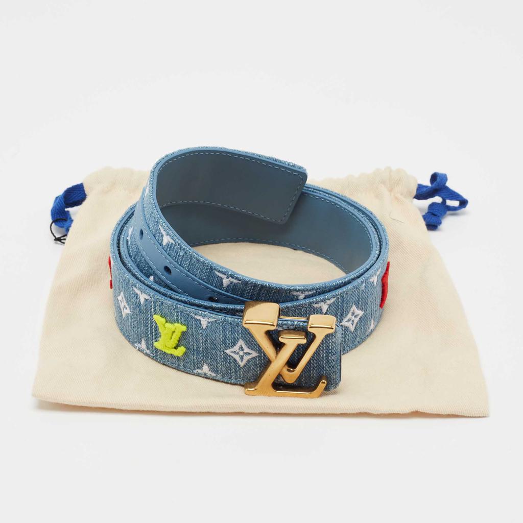 Louis Vuitton Multicolor Monogram Denim New Wave Buckle Belt 85 CM商品第6张图片规格展示