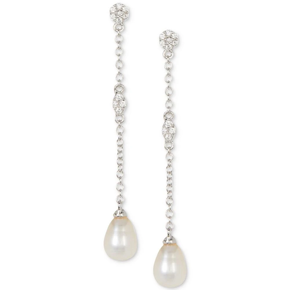 商品ADORNIA|Silver-Tone Freshwater Pearl (7mm) Drop Earrings,价格¥220,第1张图片