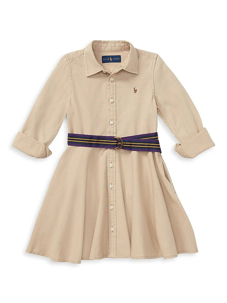商品Ralph Lauren|Little Girl's & Girl's Belted Chino Dress,价格¥519,第1张图片