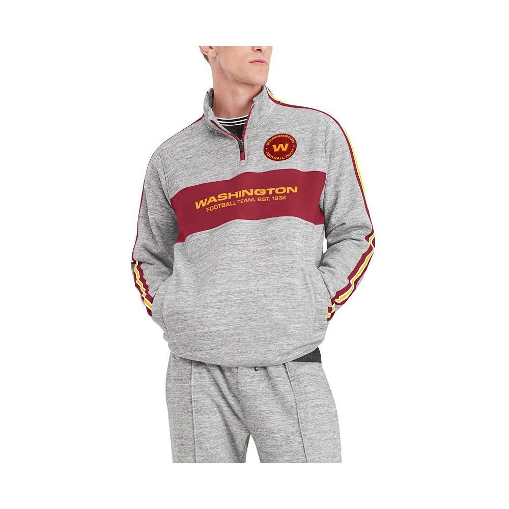 商品Tommy Hilfiger|Men's Heathered Gray Washington Football Team Mario Quarter-Zip Jacket,价格¥492,第1张图片