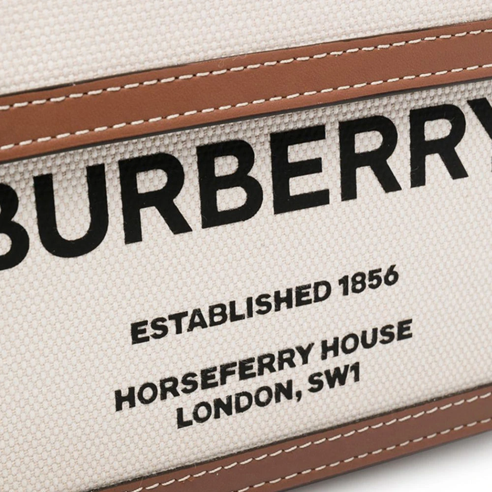 BURBERRY 博柏利 迷你双色帆布拼皮革口袋包 拼色女士斜挎包 8039361 商品