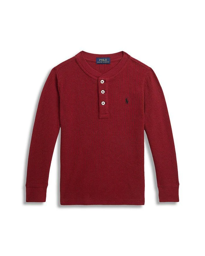 商品Ralph Lauren|Boys' Waffle Knit Cotton Henley Shirt - Little Kid, Big Kid,价格¥113,第1张图片