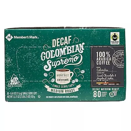 商品Member's Mark|Member's Mark Fair Trade Certified Decaf Single-Serve Cups, Colombian Supremo (80 ct.),价格¥200,第3张图片详细描述