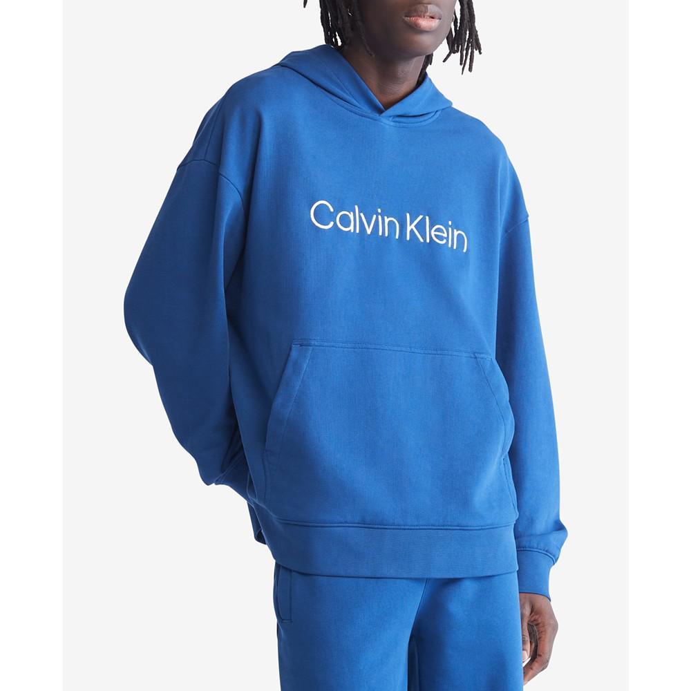 商品Calvin Klein|CK 男士宽松版型标准徽标毛圈连帽衫,价格¥288,第1张图片
