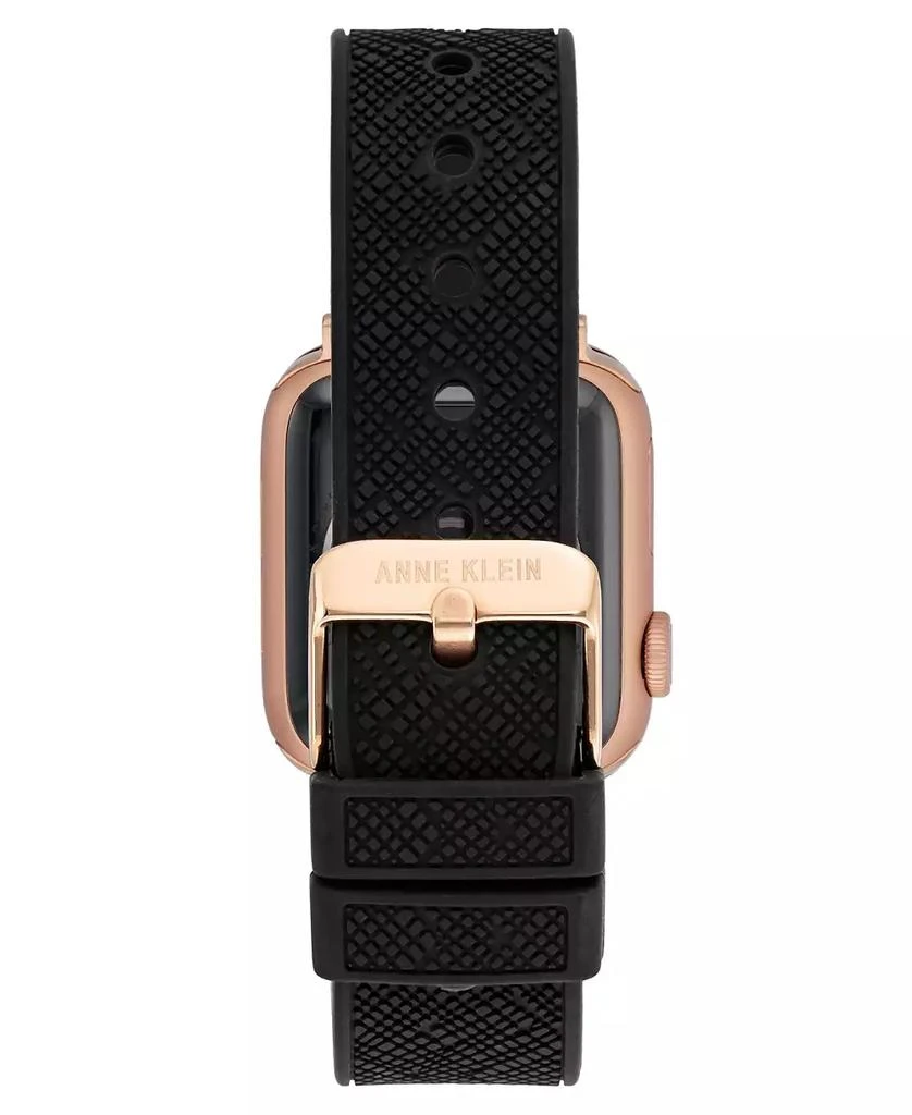 商品Anne Klein|Women's Black Textured Silicone Band Compatible with 42/44/45/Ultra/Ultra 2 Apple Watch,价格¥251,第3张图片详细描述