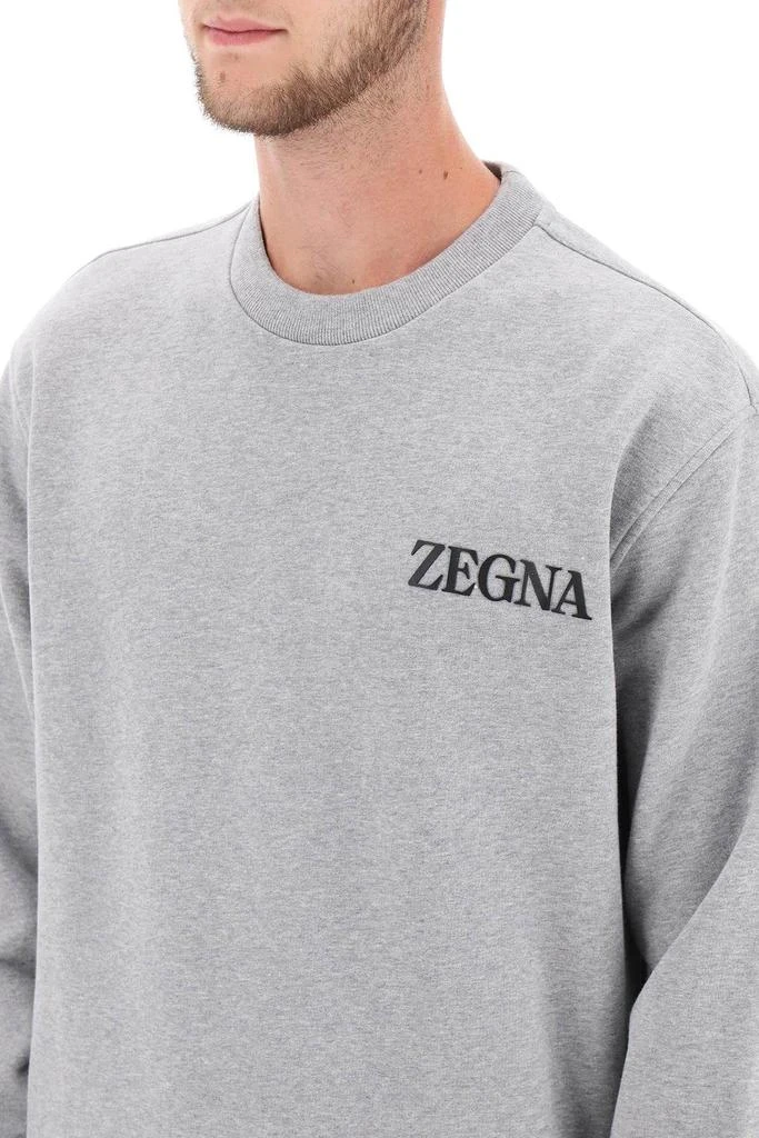 商品Zegna|CREW-NECK SWEATSHIRT WITH FLOCKED LOGO,价格¥2466,第5张图片详细描述