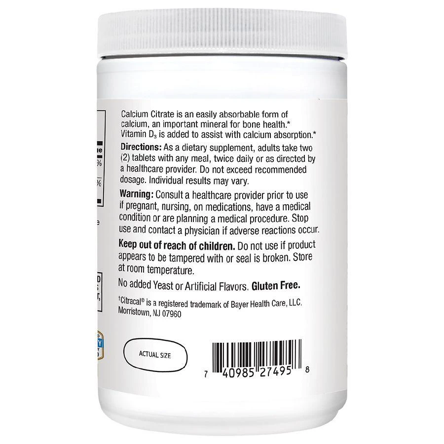 商品21st Century|Calcium Citrate Maximum +D3 Tablets,价格¥56,第2张图片详细描述