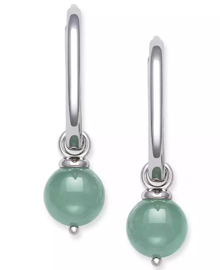 商品Macy's|Dyed Jade Dangle Hoop Earrings in Sterling Silver,价格¥327,第3张图片详细描述