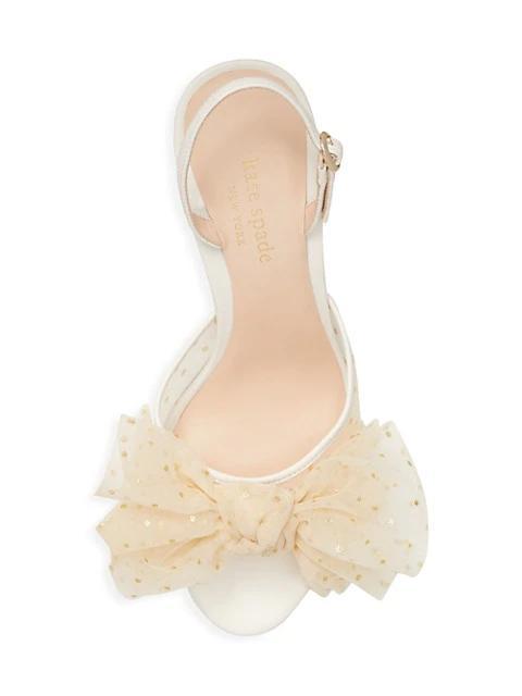 商品Kate Spade|Bridal Sparkle Tulle & Leather Slingback Sandals,价格¥1452,第7张图片详细描述