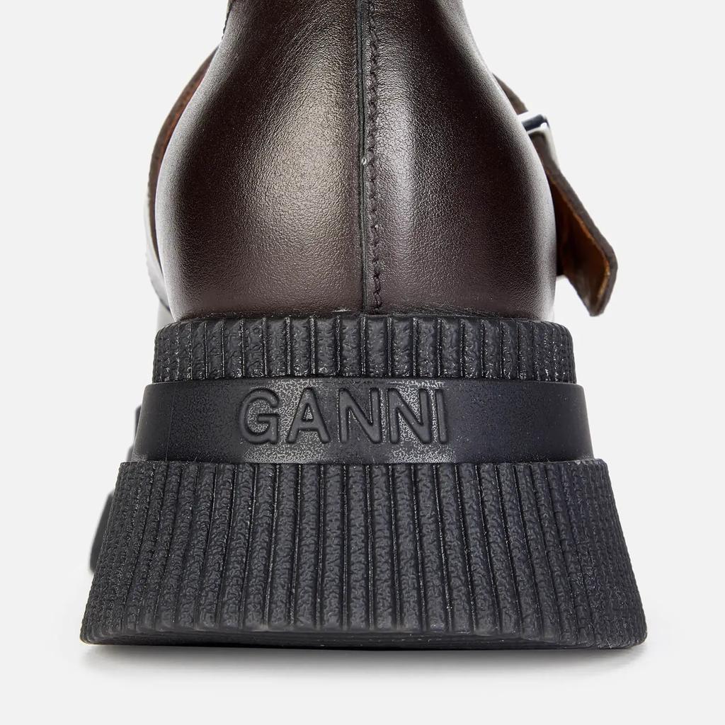 商品Ganni|Ganni Women's Leather Mary Jane Creepers - Mole,价格¥1649,第6张图片详细描述