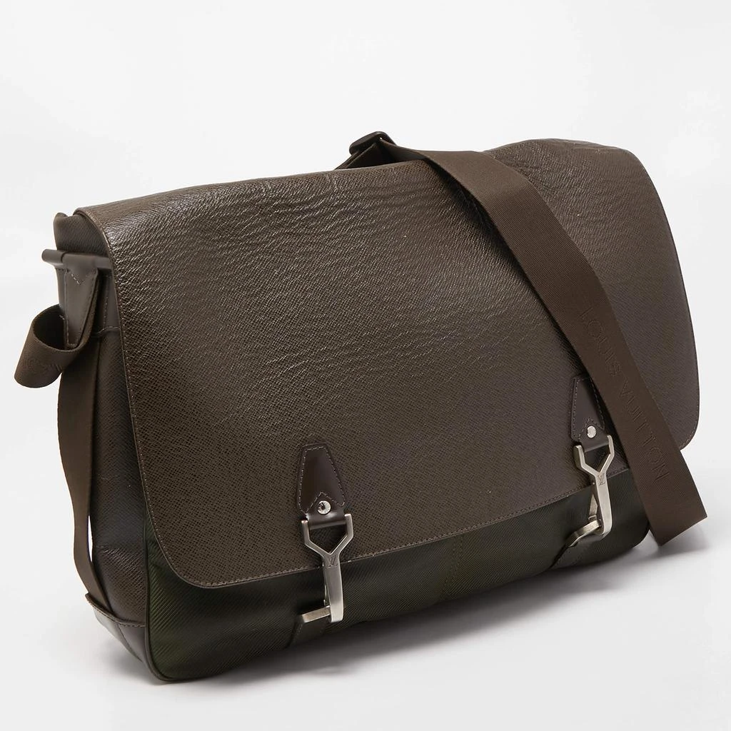 商品[二手商品] Louis Vuitton|Louis Vuitton Brown/Green Taiga Leather Dersou Messenger Bag,价格¥4996,第3张图片详细描述