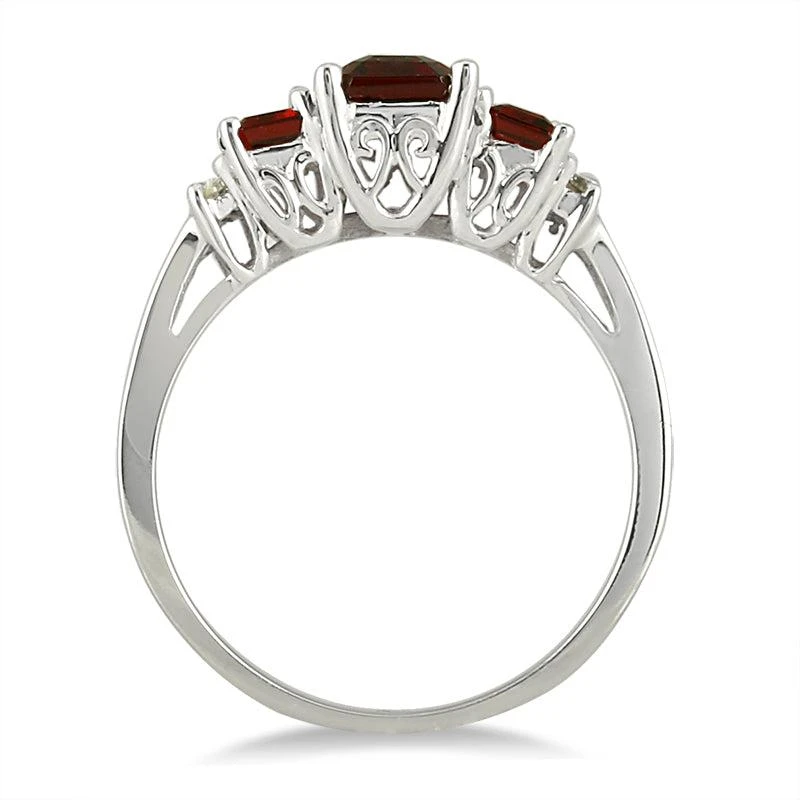 商品SSELECTS|Garnet And Diamond Ring In 10K White Gold,价格¥2444,第2张图片详细描述