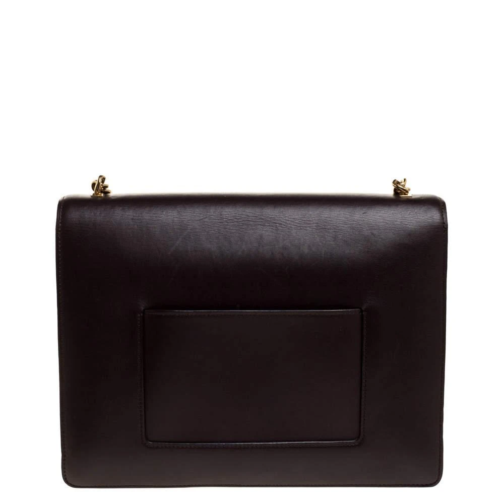 商品[二手商品] Celine|Celine Dark Burgundy Leather Large Case Chain Flap Shoulder Bag,价格¥1547,第4张图片详细描述