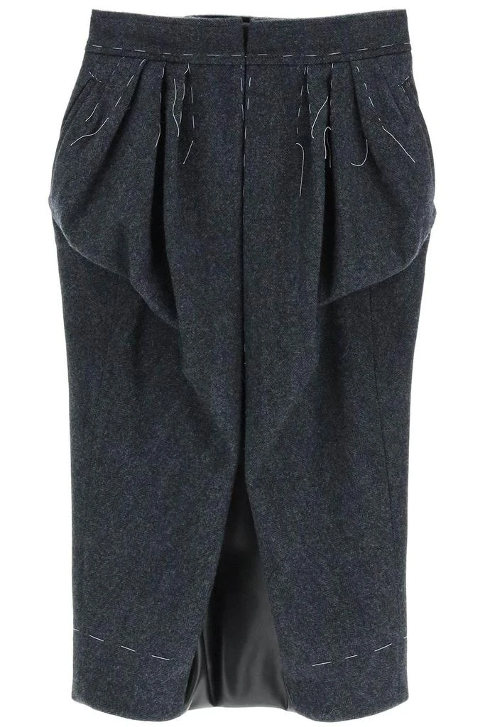 商品MAISON MARGIELA|WOOL MIDI SKIRT WITH STITCHING,价格¥3881,第1张图片