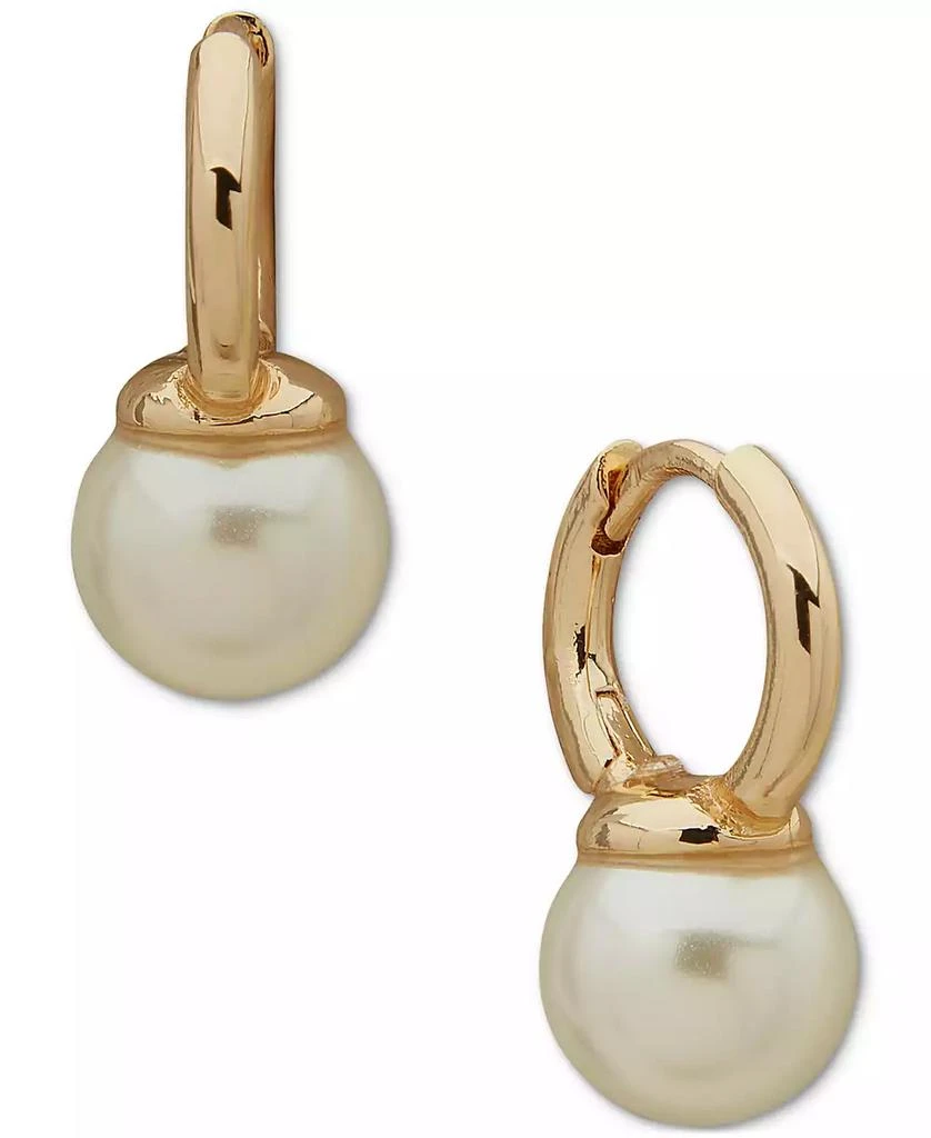 商品Anne Klein|Gold-Tone Imitation Pearl Hoop Drop Earrings,价格¥184,第1张图片