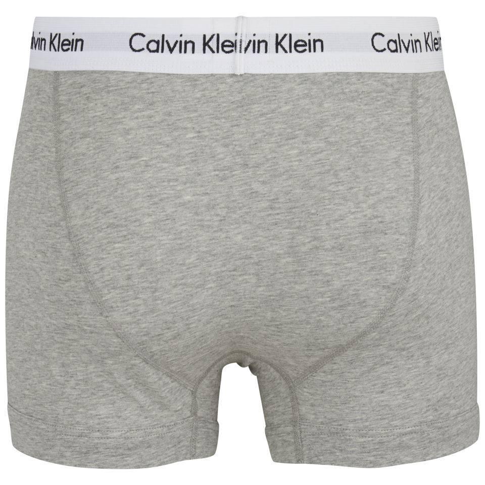 商品Calvin Klein|Calvin Klein Men's Cotton Stretch 3-Pack Trunks - Black/White/Grey Heather,价格¥357,第5张图片详细描述