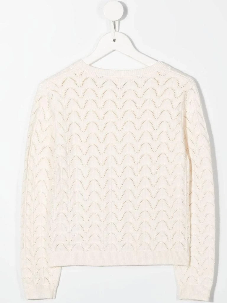 商品Chloé|Chloé Kids Knitted Ivory Cardigan,价格¥1491,第2张图片详细描述