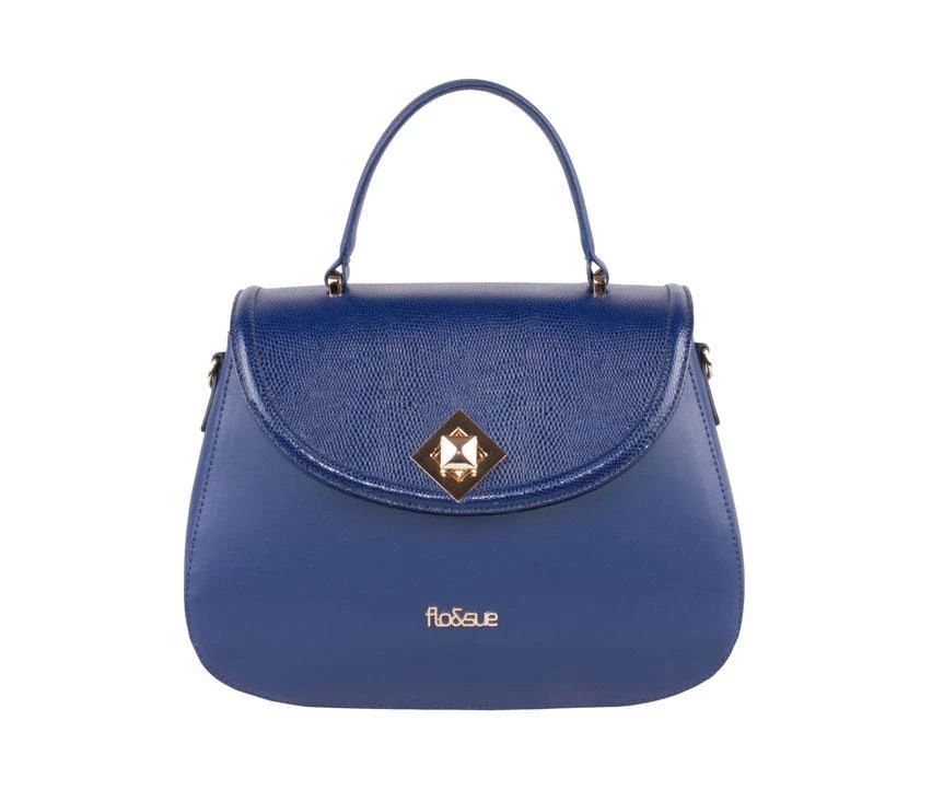 商品Flo & Sue|Flo & Sue Flavia Blue Calfskin Leather Top Handle Bag,价格¥1765,第1张图片