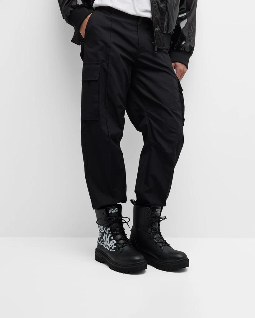 商品Versace|Men's Syrius Graffiti Logo Leather Combat Boots,价格¥3053,第2张图片详细描述