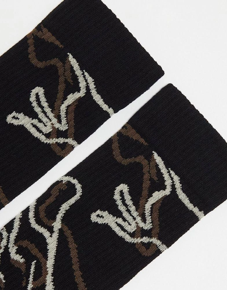 商品ASOS|ASOS DESIGN sports socks in black with camo line design,价格¥38,第4张图片详细描述