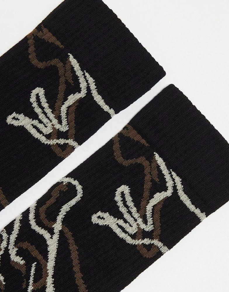 商品ASOS|ASOS DESIGN sports socks in black with camo line design,价格¥50,第4张图片详细描述