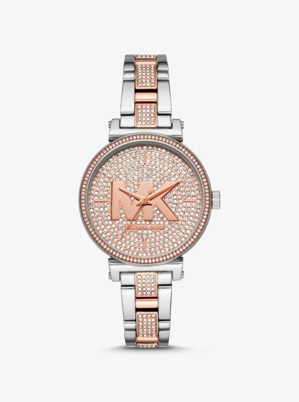 商品Michael Kors|Sofie Pavé Two-Tone Logo Watch,价格¥1407,第1张图片