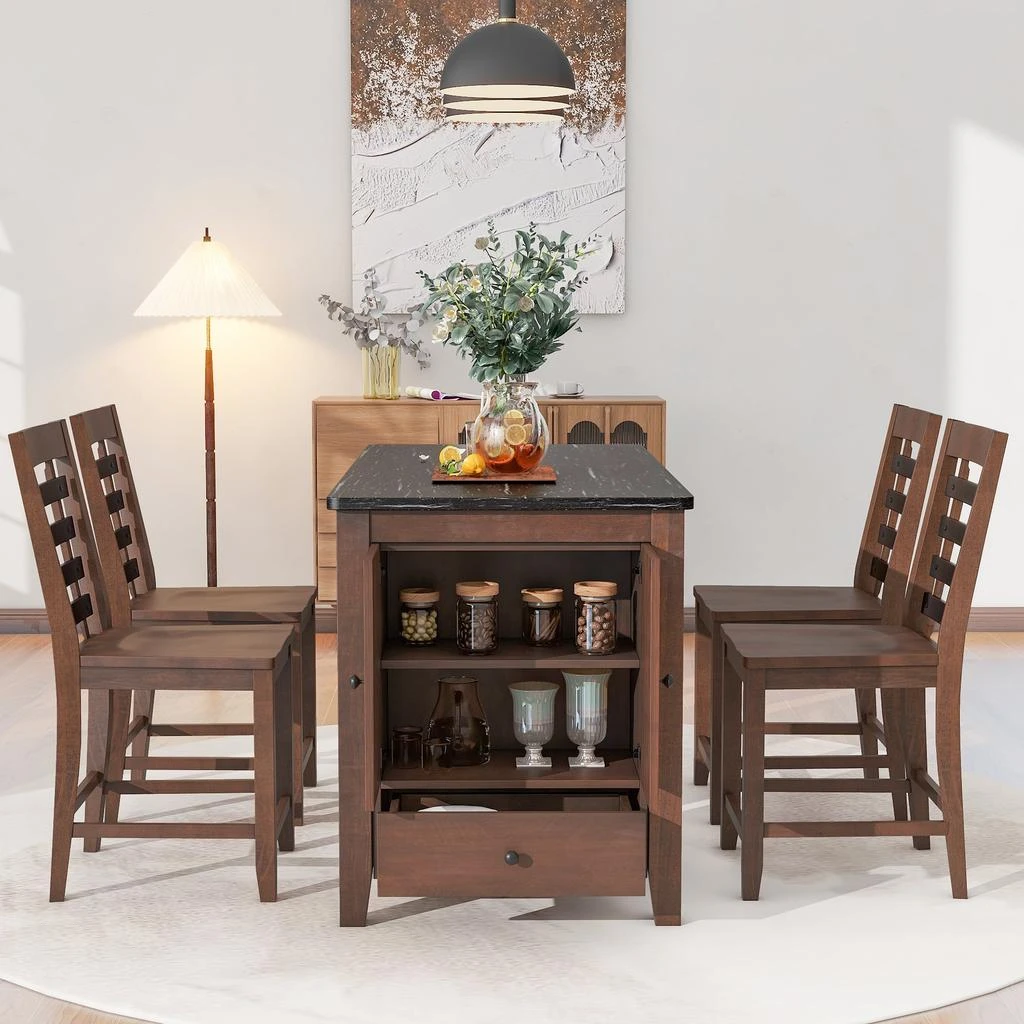 商品Simplie Fun|Counter Height 5-piece Dining Table Set,价格¥7966,第1张图片