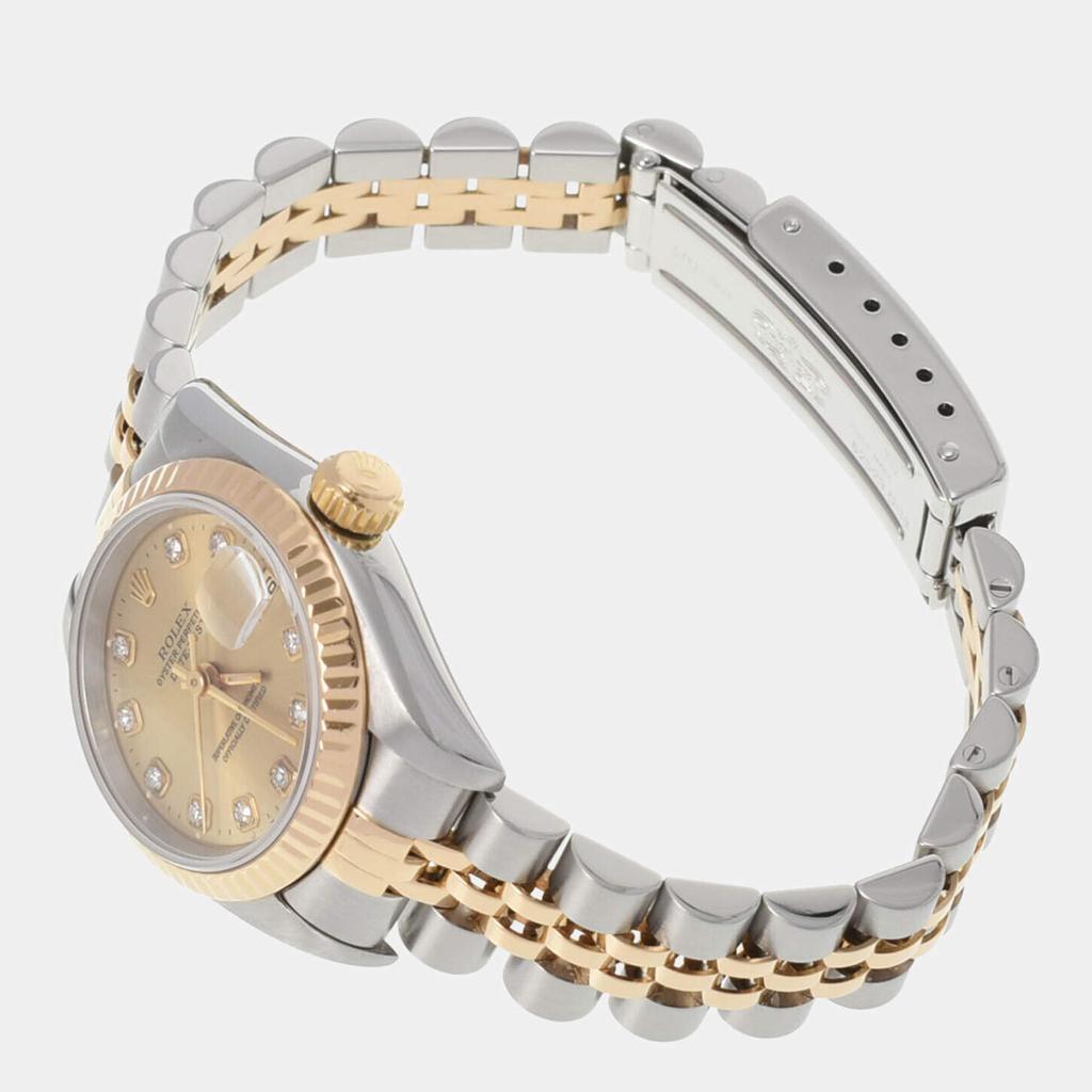 Rolex Champagne Diamonds 18k Yellow Gold And Stainless Steel Datejust 69173G Automatic Women's Wristwatch 26 mm商品第2张图片规格展示