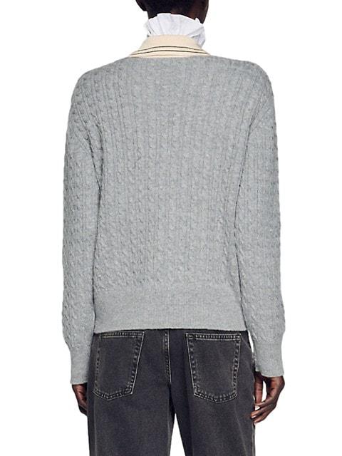 Nea Wool-Blend Cable-Knit Sweater商品第3张图片规格展示