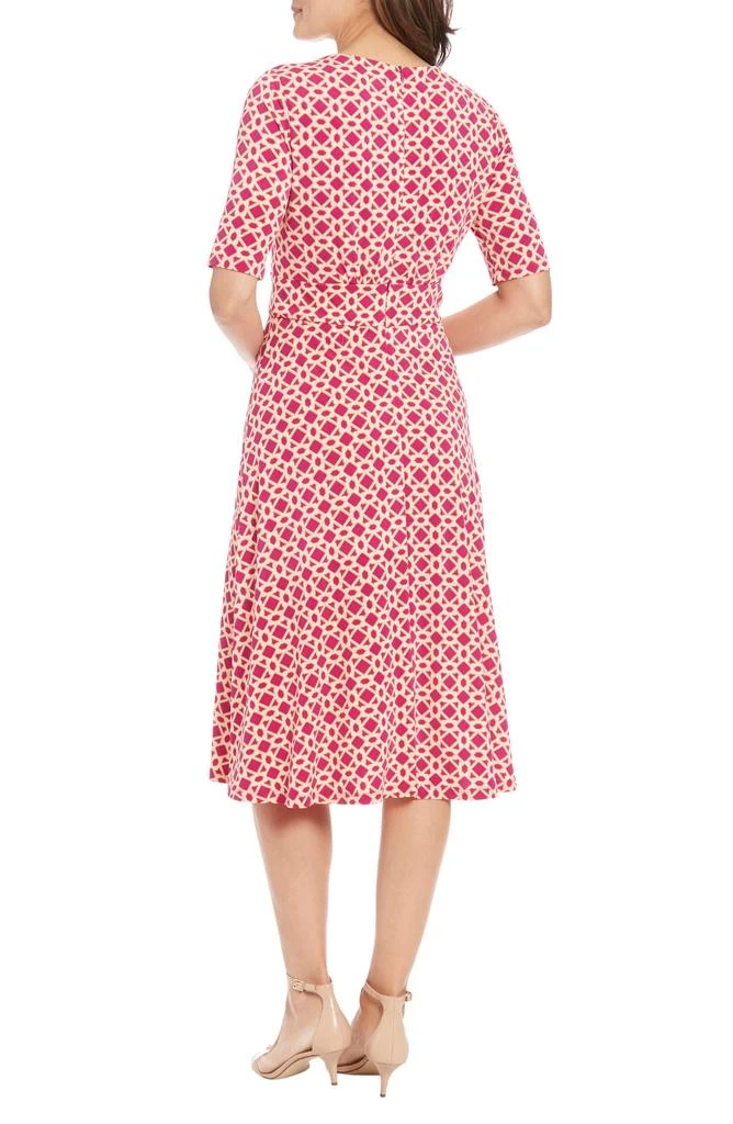 商品London Times|Geo Print Elbow Sleeve Fit & Flare Dress,价格¥265,第2张图片详细描述