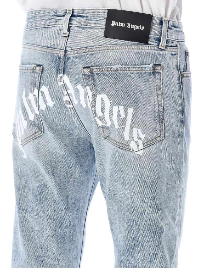 商品Palm Angels|Palm Angels Logo-Printed High Waist Jeans,价格¥2868,第5张图片详细描述