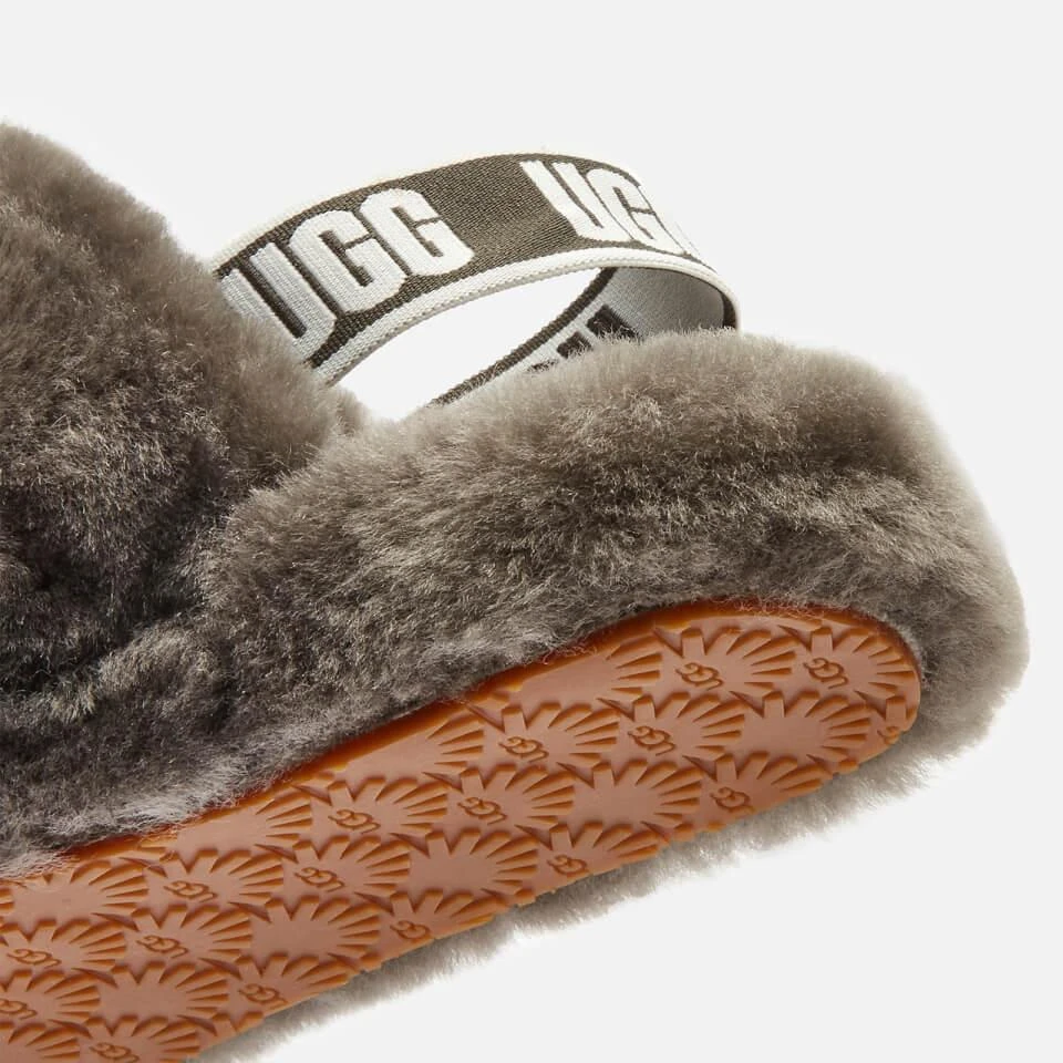 商品UGG|UGG KIDS' FLUFF YEAH SLIDE SLIPPERS - CHARCOAL,价格¥253,第4张图片详细描述